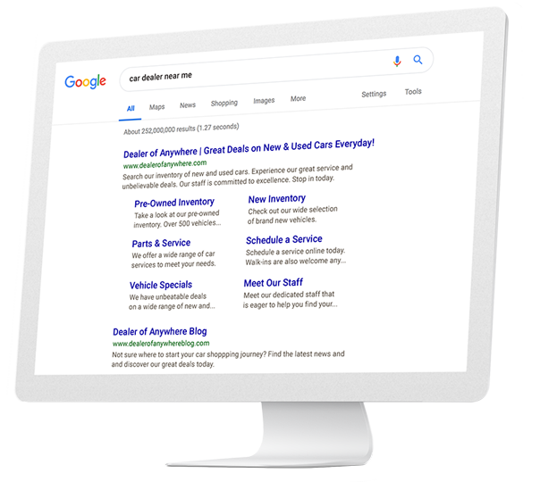 organic search and seo results