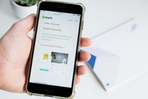 Shopify opened on a phone.