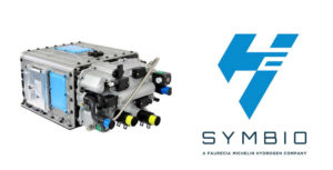 Logo of Smybio with a hydrogen fuel-cell battery.