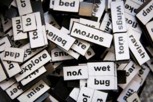 Pile of magnet words.